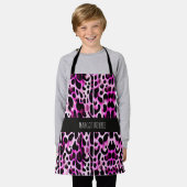 Tablier Motif Isométrique vertical Leopard rose 3D (Porté)