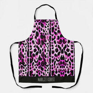 Tablier Motif Isométrique vertical Leopard rose 3D