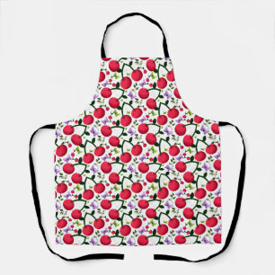 Tablier Motif joli papillon Cerise, Fruit Kawaii brillant