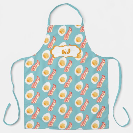 Tablier Motif Jolis Bacon & Œufs | Monogramme (Recto)