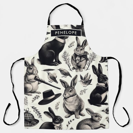 Tablier Motif lapin Vintage (Recto)