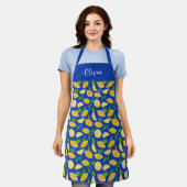 Tablier Motif Lemon méditerranéen (Porté)