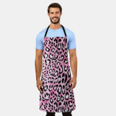 Tablier Motif Léopard Blanc Rose. (Porté)