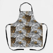 Tablier Motif Leopard & Peonies (Recto)