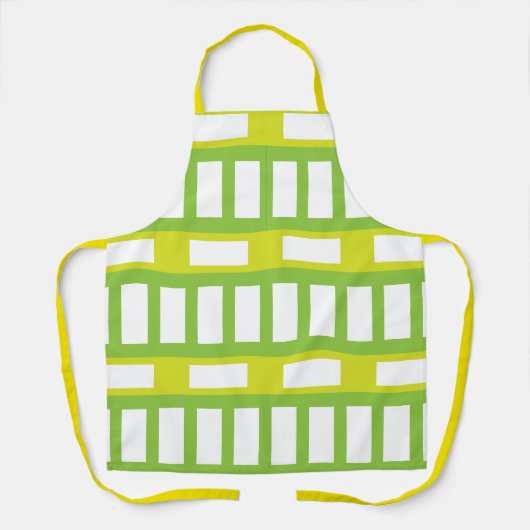 Tablier Motif Lime Green White Color Strips (Recto)