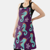 Tablier motif marin enfantin sans soudure avec hippocampes (Insitu)