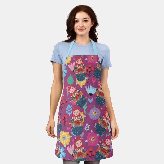 Tablier Motif Matreshka (Porté)