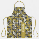 Tablier Motif MCM Half Moon tendance avec bloc de nom or (Recto)