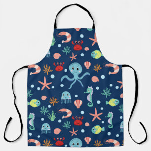 Tablier Motif mignon de vie marine de l'océan