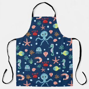 Tablier Motif mignon de vie marine de l'océan