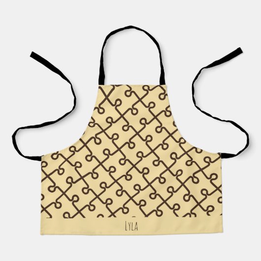 Tablier Motif minimal au chocolat beige de scie (Recto)