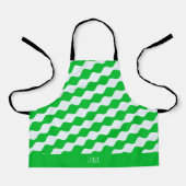 Tablier Motif minimal blanc vert yeux (Recto)