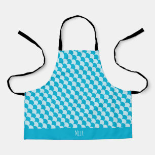 Tablier Motif minimal bleu blanc