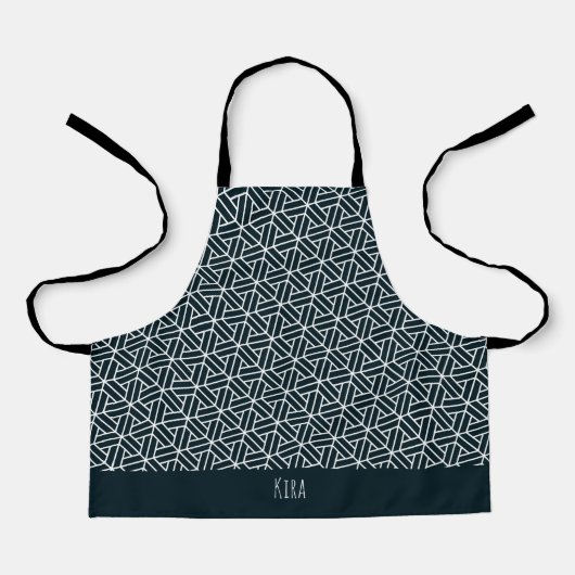Tablier Motif minimal bleu bleu Triangles (Recto)