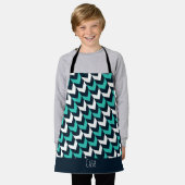 Tablier Motif minimal bleu marine Herringbone Navy (Porté)