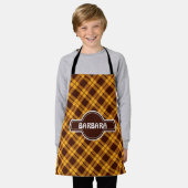 Tablier Motif minimal de crème Brown plaid (Porté)