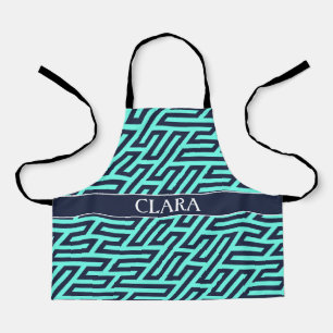 Tablier Motif minimal de la marine géométrique noir