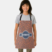 Tablier Motif minimal de la pêche tribale bleu (Insitu)