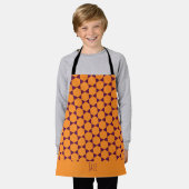Tablier Motif minimal Hexagon Orange Violet (Porté)