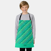 Tablier Motif minimal jaune vert Chevron (Porté)