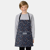 Tablier Motif minimal Memphis Blue Orange (Porté)