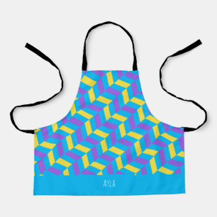 Tablier Motif minimal pour violet jaune en sonnerie