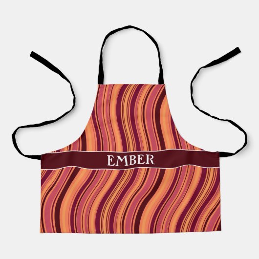 Tablier Motif minimal rose Brown Waves (Recto)