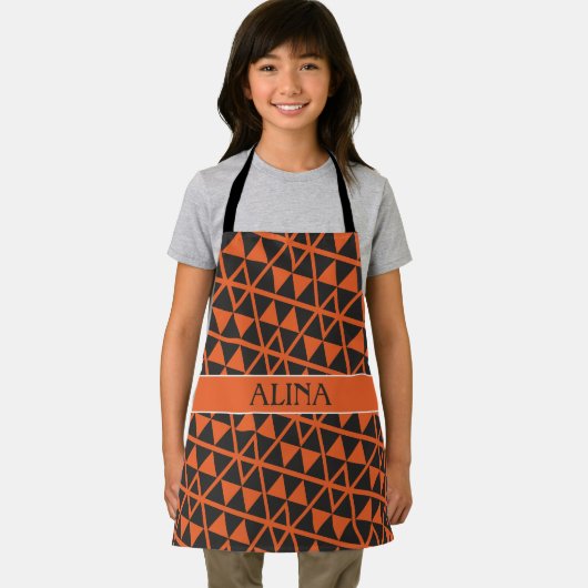 Tablier Motif minimal triangles orange noir (Insitu)