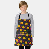 Tablier Motif minimaliste Halloween rose noir (Porté)