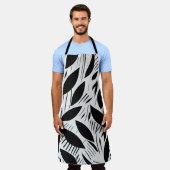 Tablier Motif minimaliste noir et blanc moderne (Porté)