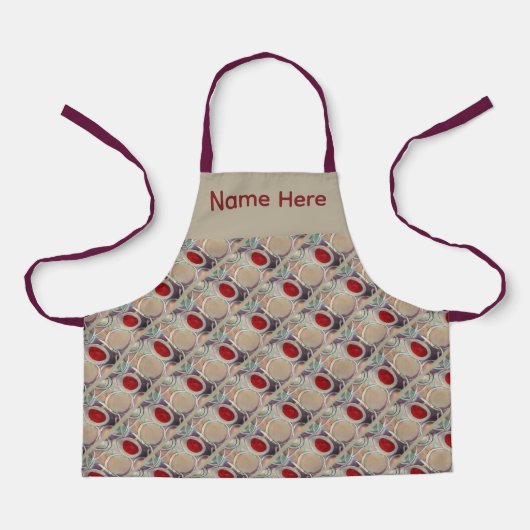 Tablier Motif moderne 3D marron et bordeaux (Recto)