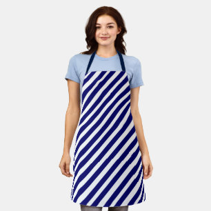 Tablier Motif moderne bleu blanc rayures