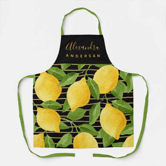 Tablier Motif moderne citron personnalisé (Recto)