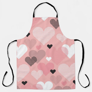 Tablier Motif moderne en forme de coeur transparent en géo