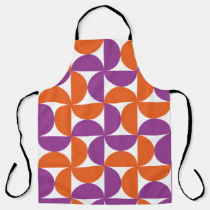 Tablier Motif moderne orange et violet du milieu du siècle