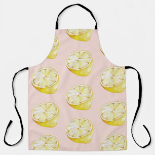 Tablier Motif moderne Pastel rose et citron jaune