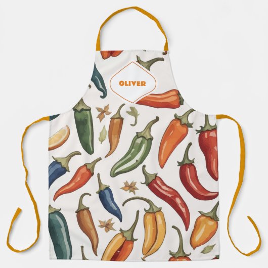 Tablier Motif Monogram Chili Peppers (Recto)