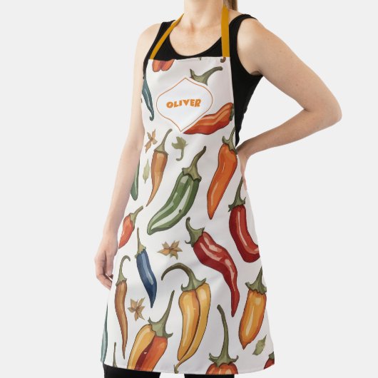 Tablier Motif Monogram Chili Peppers (Insitu)