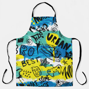 Tablier Motif Monster Hand Drawn Kids