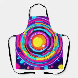 Tablier Motif Neon Circle Vortex