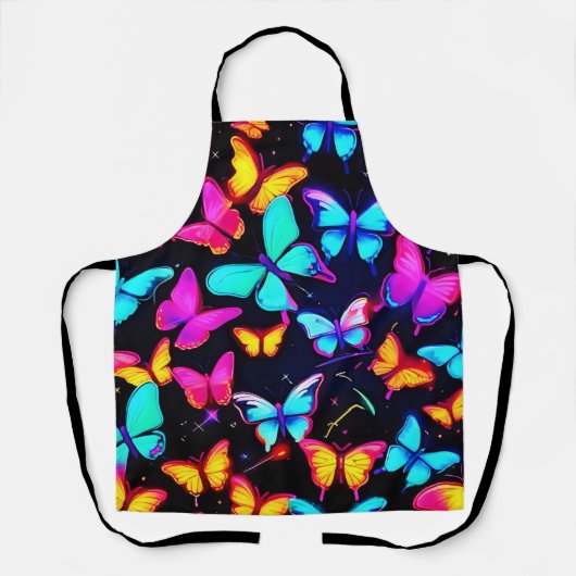 Tablier Motif néon papillon (Recto)