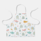 Tablier Motif nuage Rainbow et pluie amusant (Recto)