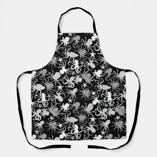 Tablier Motif octopus.b Black BG (Recto)