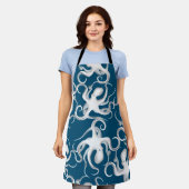 Tablier Motif octopus Silhouette (Porté)