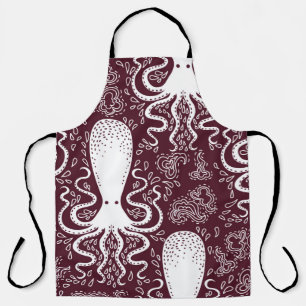 Tablier motif Octopus vintage.