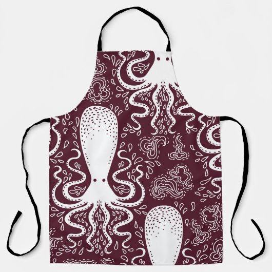 Tablier motif Octopus vintage. (Recto)