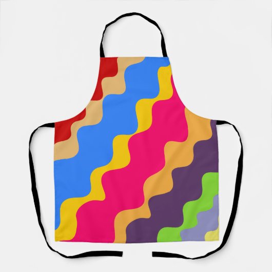 Tablier Motif ondulé rétro coloré (Recto)