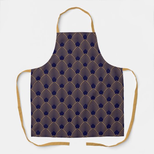 Tablier Motif or et bleu Art déco (Recto)