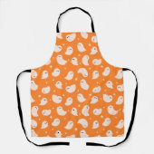 Tablier Motif Orange Ghost Doodle (Recto)
