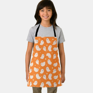 Tablier Motif Orange Ghost Doodle